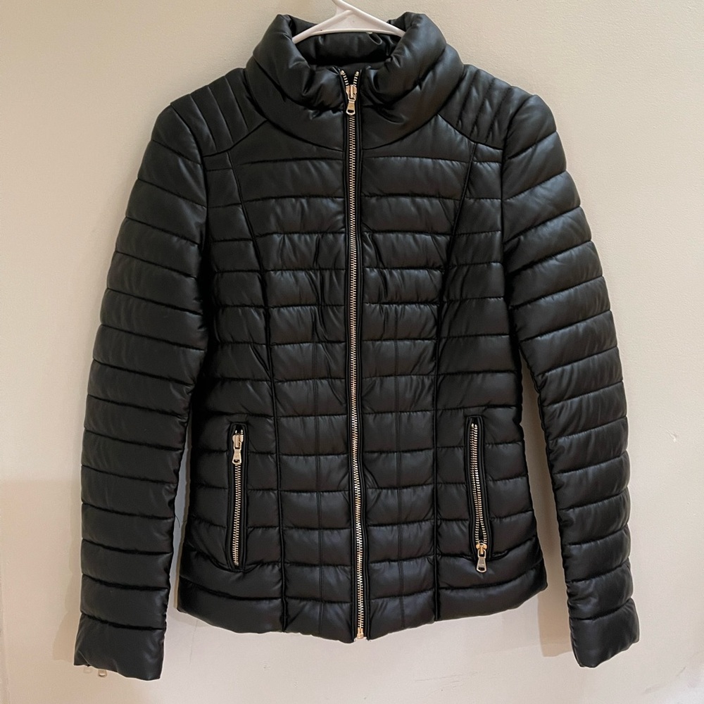 Guess leather quilted jacket -XS